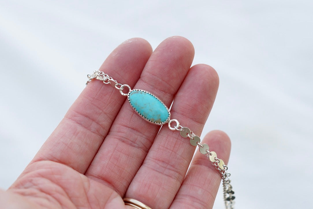 Boho Turquoise Anklet (Kingman)