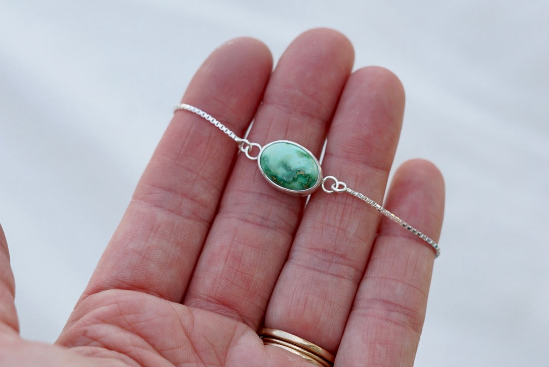 Box Chain Adjustable Bracelet (Verde Valley)