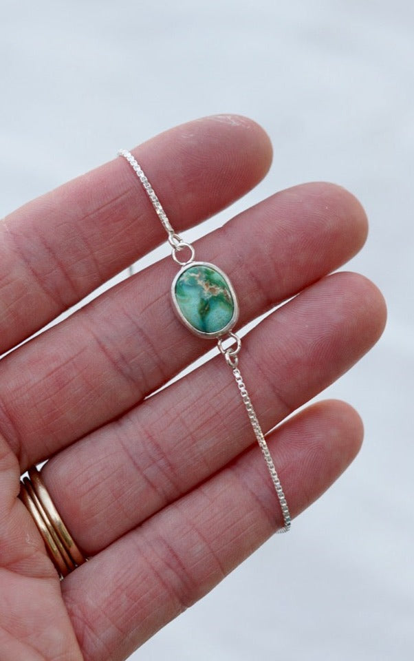 Box Chain Adjustable Bracelet (Verde Valley)