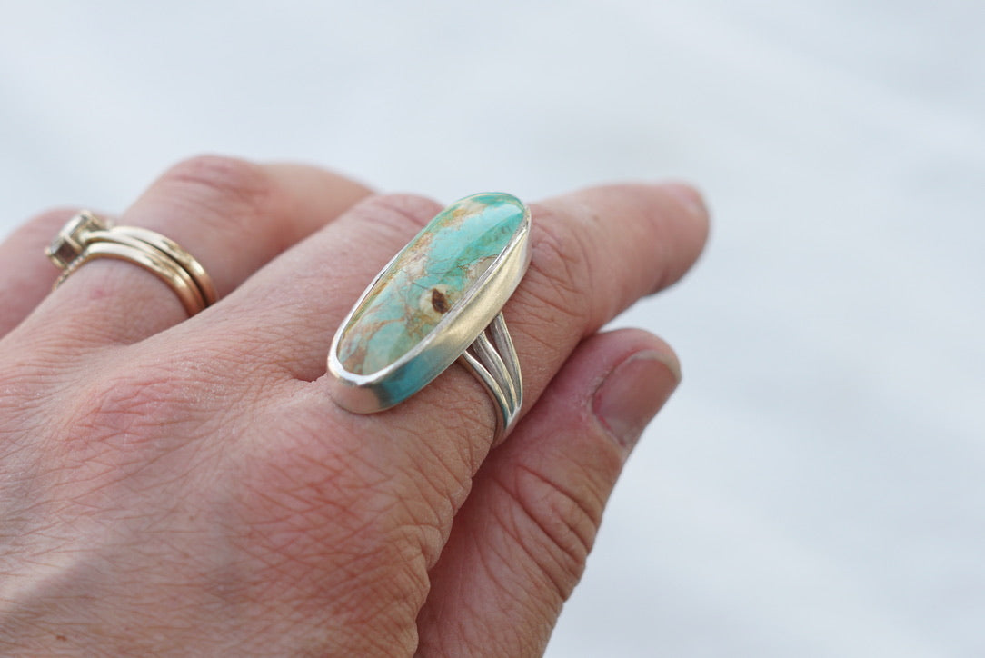 Sterling Silver & EvansTurquoise Ring (Size 7)