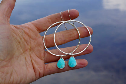 Hammered Organic Hoops (Royston)