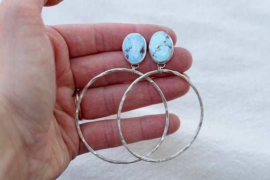 Hammered Organic Hoops (Golden Hill)