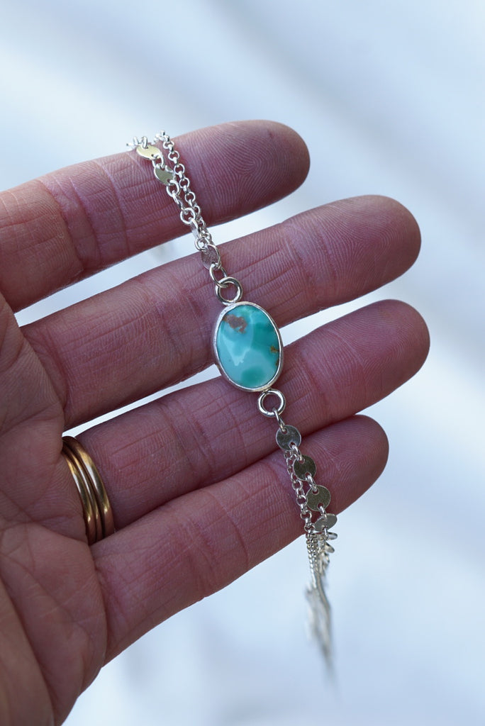 Boho Turquoise Anklet (Emerald Valley)