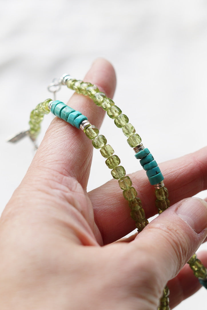 Metolius Necklace (Lime Quartz/Turquoise)