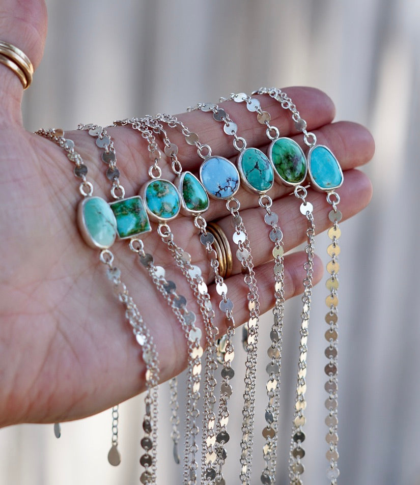 Boho Turquoise Anklet (Sonoran Gold)