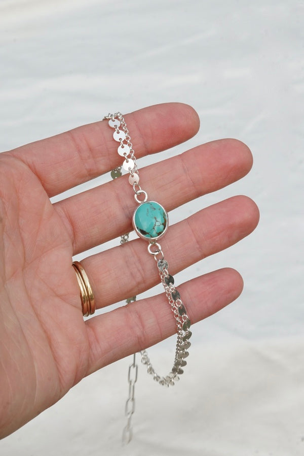 Boho Turquoise Anklet (Emerald Valley)