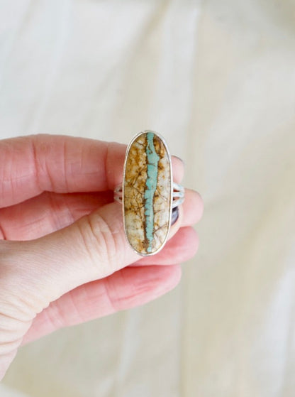 Sterling Silver & Royston Ribbon Ring (Size 7)