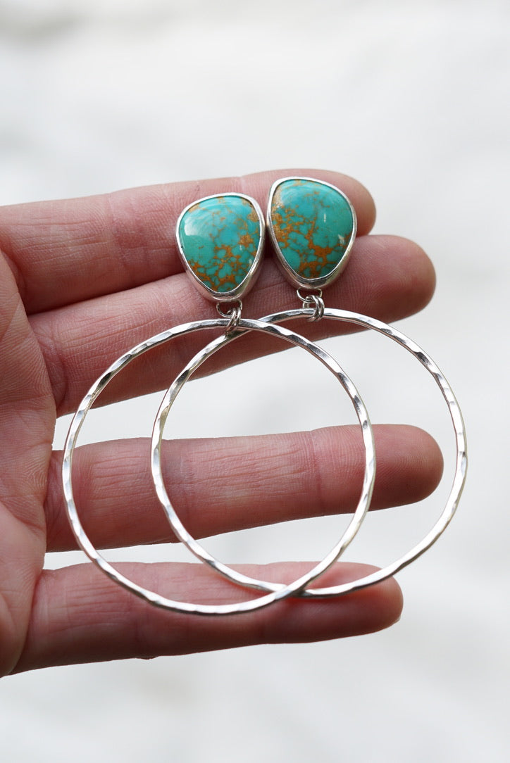 Hammered Organic Hoops (Sonoran Gem)