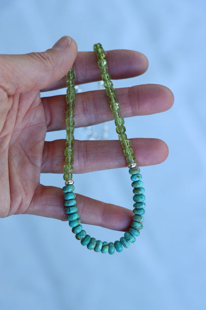 Beaded Necklace (Turquoise/Peridot)