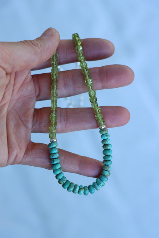 Beaded Necklace (Turquoise/Peridot)