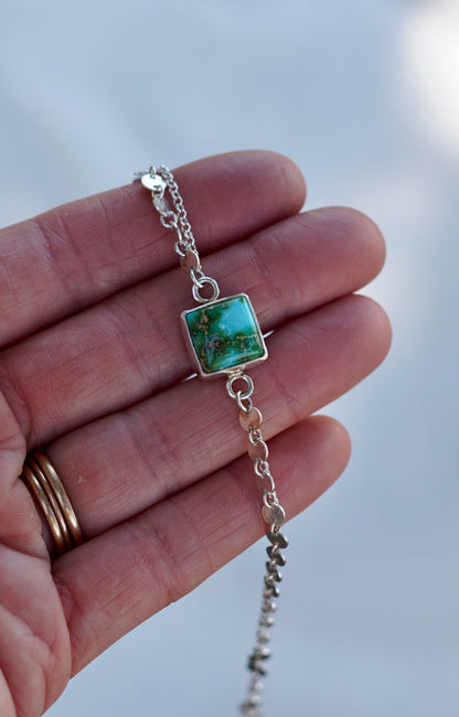 Boho Turquoise Anklet (Sonoran Gold)