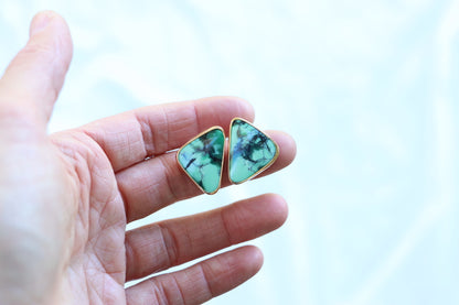 Emerald Rose + Gold Studs