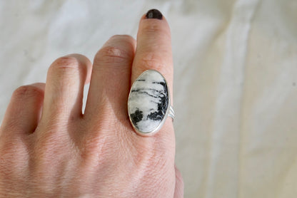 Sterling Silver & White Buffalo (Size 8)