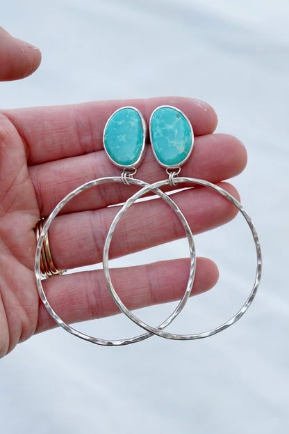 Hammered Organic Hoops (Sonoran Gem)