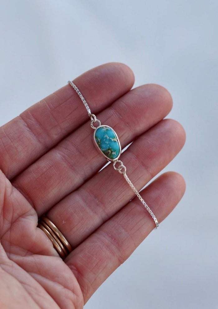 Box Chain Adjustable Bracelet (White Water)