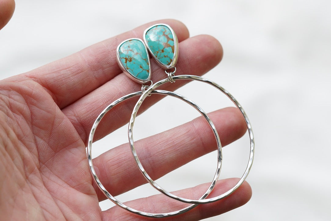 Hammered Organic Hoops (Sonoran Gem)