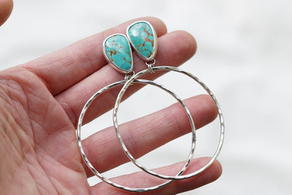 Hammered Organic Hoops (Sonoran Gem)