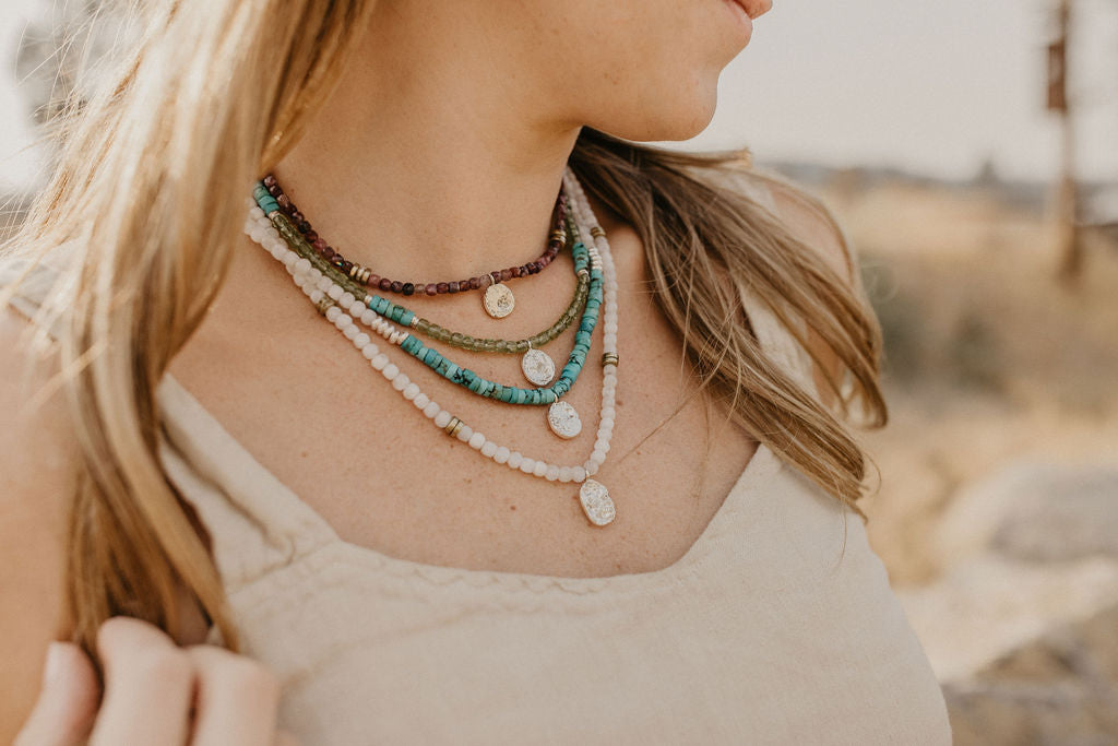 Metolius Necklace (Lime Quartz/Turquoise)