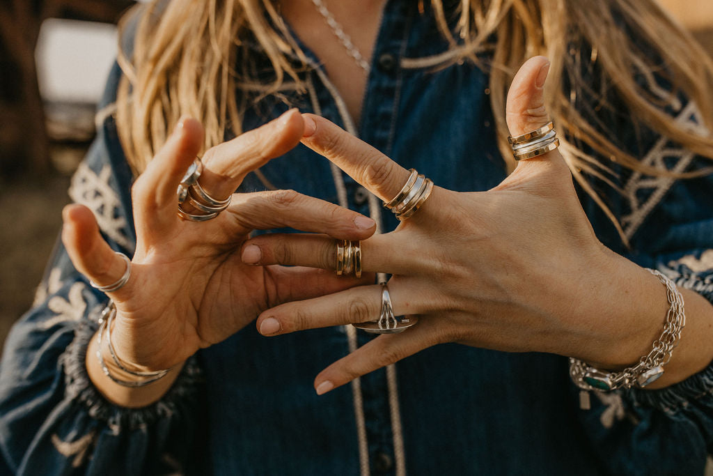 Silver and Gold Stacker Ring Set