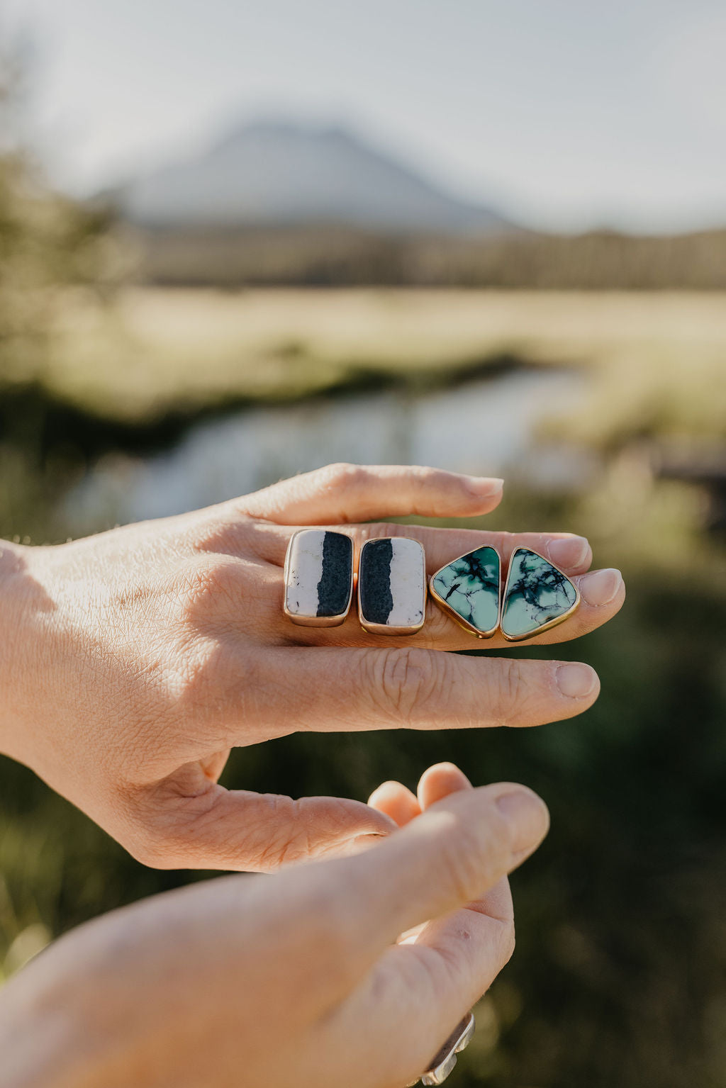 White Buffalo + Gold Studs