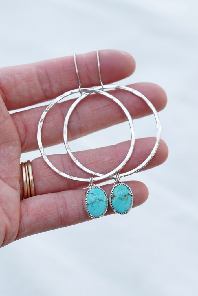 Hammered Organic Hoops (Sonoran Gem)