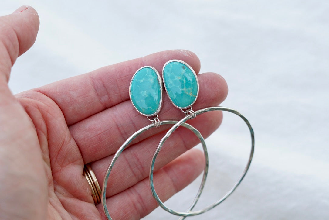Hammered Organic Hoops (Sonoran Gem)