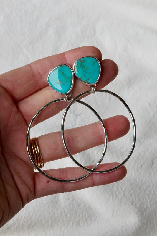 Hammered Organic Hoops (Sonoran Gem)