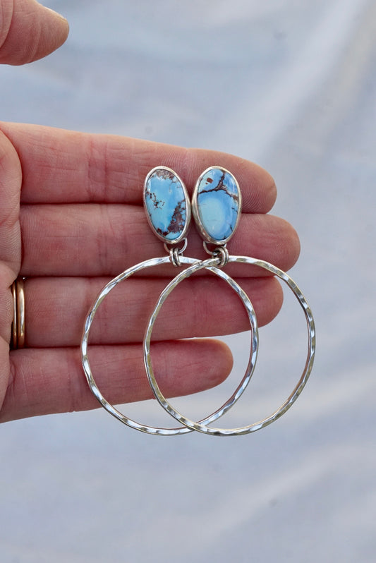 Hammered Organic Hoops (Golden Hill)