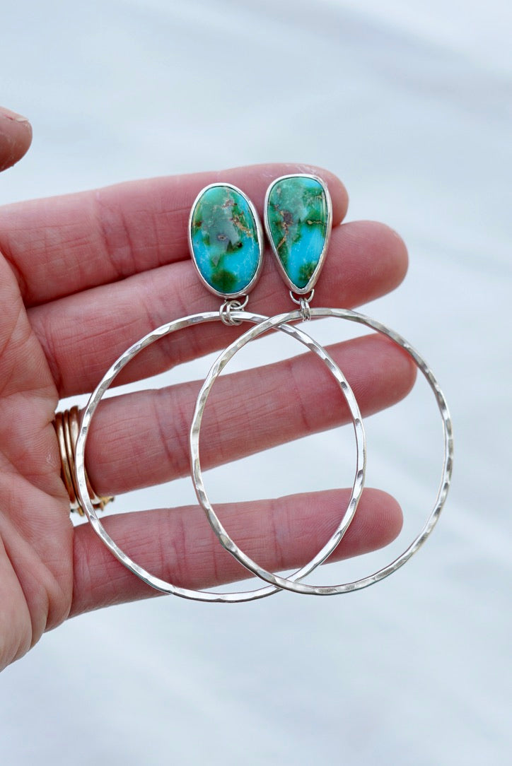 Hammered Organic Hoops (Sonoran Mtn)