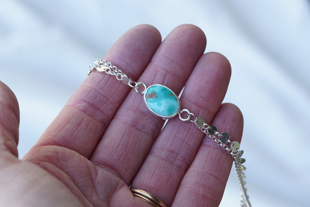 Boho Turquoise Anklet (Emerald Valley)