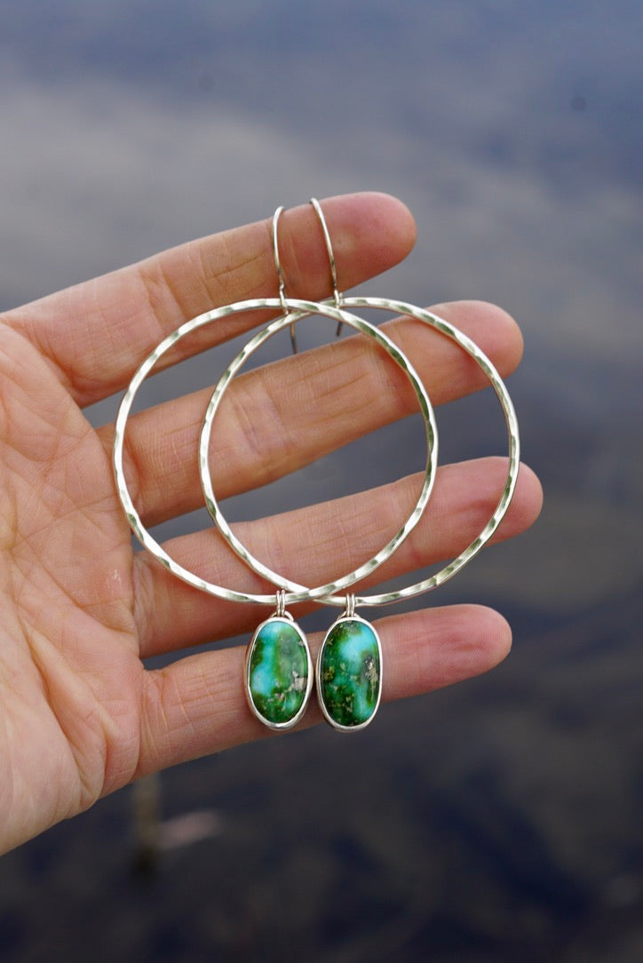 Hammered Organic Hoops (Sonoran Gold)