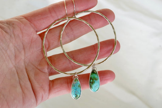 Hammered Organic Hoops (Sonoran Gold)