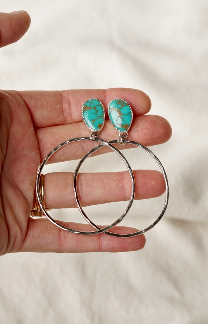 Hammered Organic Hoops (Sonoran Gem)