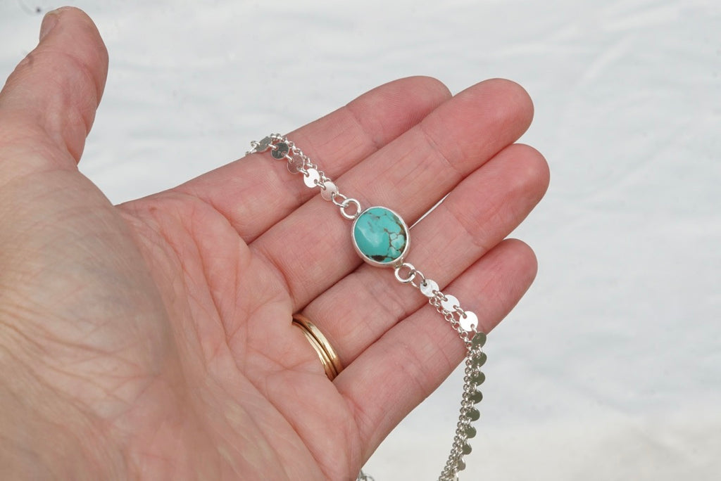 Boho Turquoise Anklet (Emerald Valley)