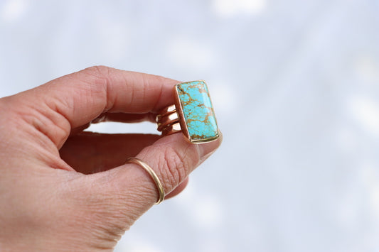 Kingman/Gold Stacker Ring Set (size 6.5)