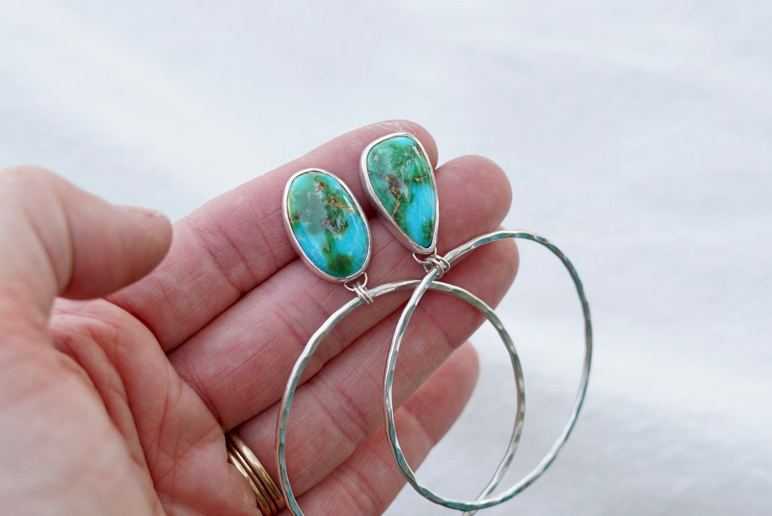 Hammered Organic Hoops (Sonoran Mtn)