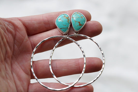 Hammered Organic Hoops (Sonoran Gem)