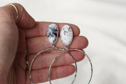 Hammered Organic Hoops (White Buffalo)