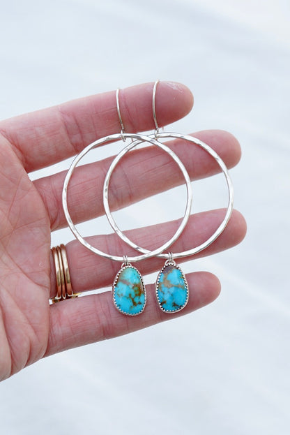 Hammered Organic Hoops (Sonoran Gem)