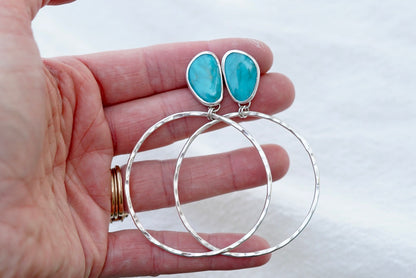 Hammered Organic Hoops (Sonoran Gem)