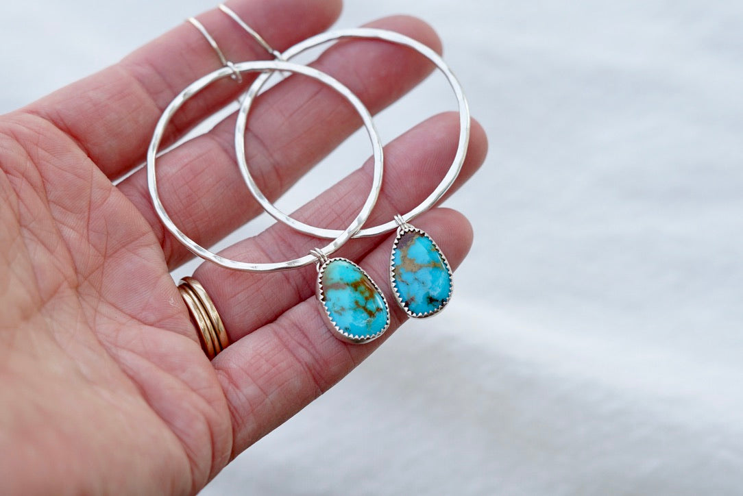 Hammered Organic Hoops (Sonoran Gem)