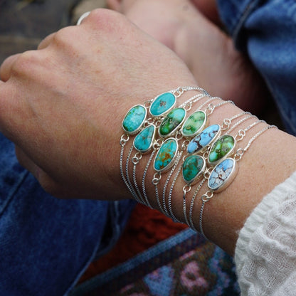 Box Chain Adjustable Bracelet (White Water)