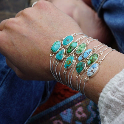 Box Chain Adjustable Bracelet (Emerald Valley)