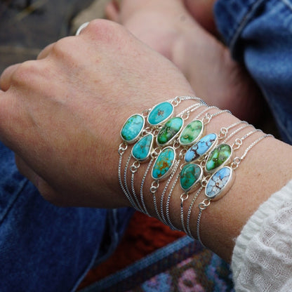 Box Chain Adjustable Bracelet (Emerald Valley)