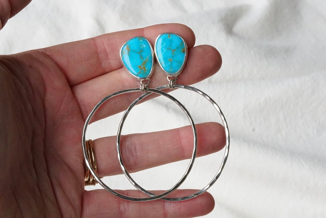 Hammered Organic Hoops (Royston)