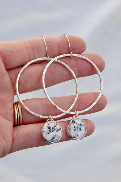 Hammered Organic Hoops (White Buffalo)