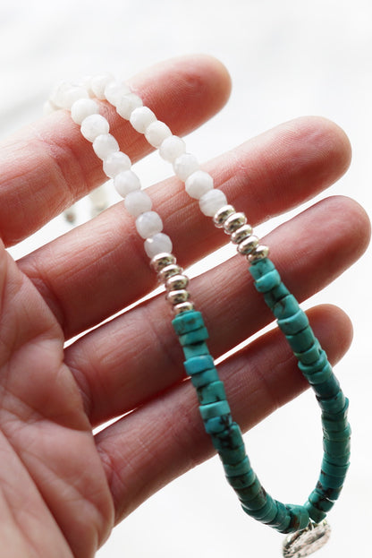Metolius Necklace (Moonstone/Turquoise)