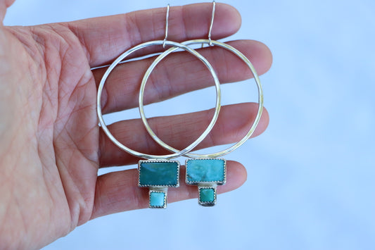 Turquoise Hoops (Multi Stone)