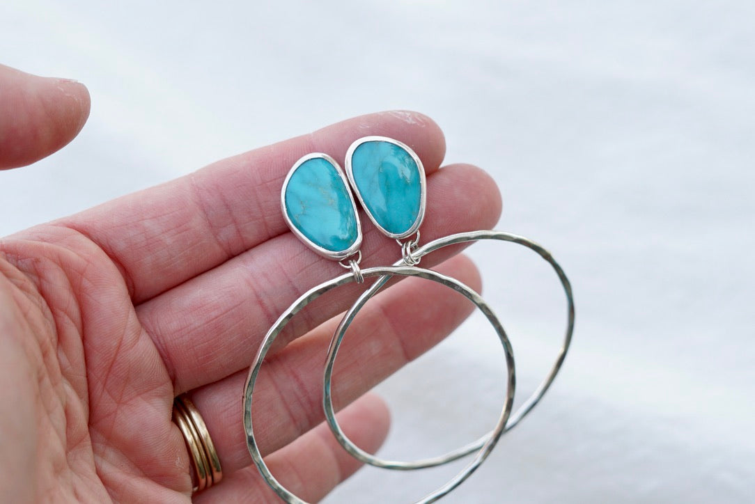 Hammered Organic Hoops (Sonoran Gem)