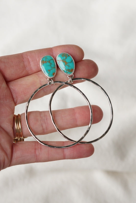 Hammered Organic Hoops (Sonoran Gem)
